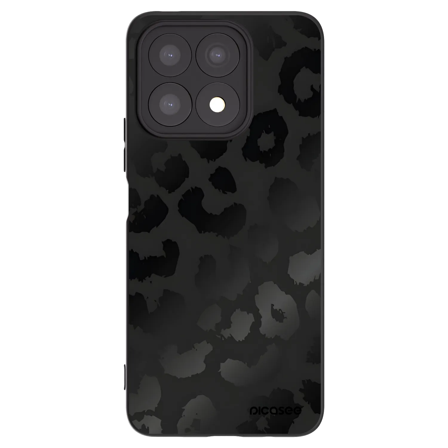 Picasee husă neagră din silicon pentru Honor X8a - Midnight Leopard