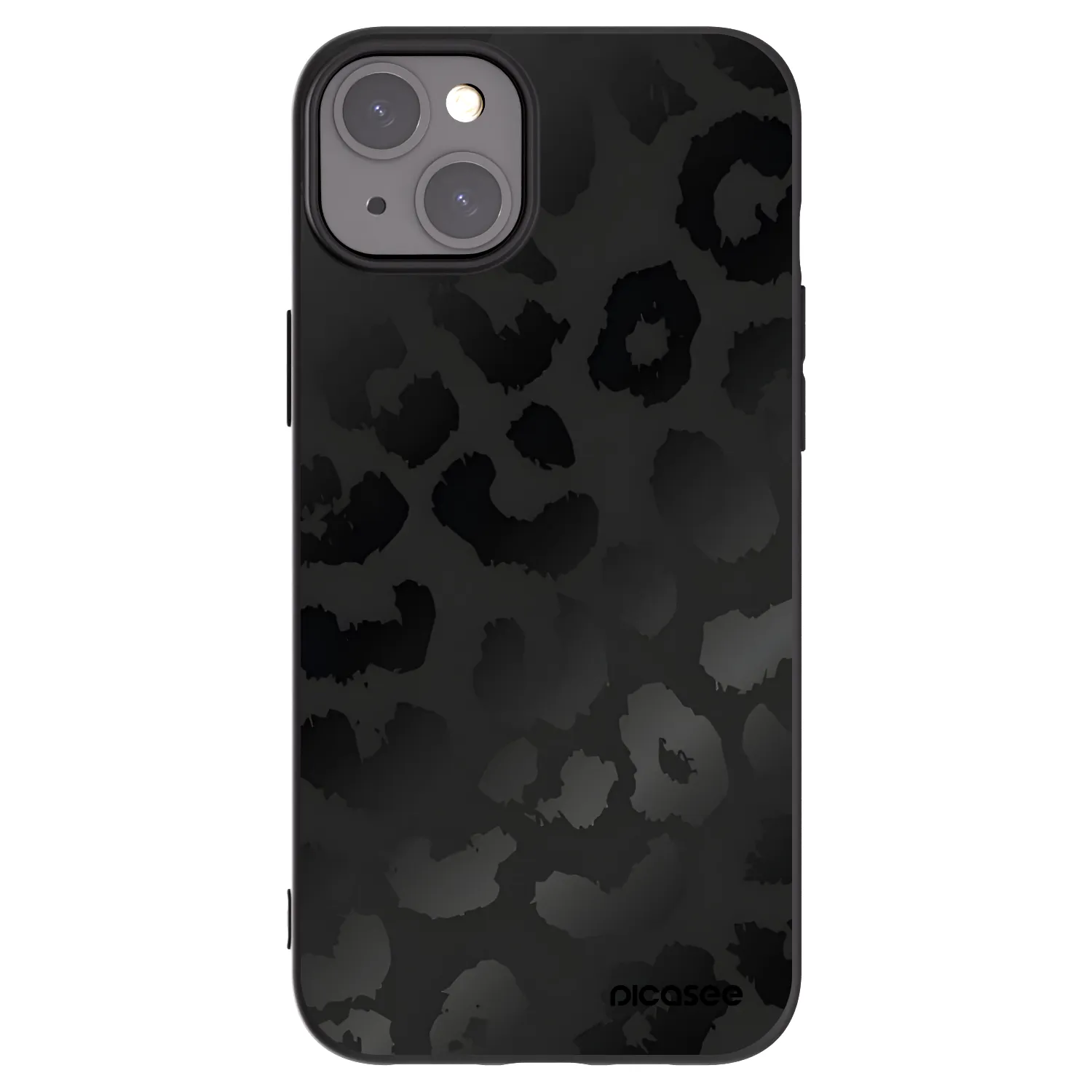 Picasee husă neagră din silicon pentru Apple iPhone 15 Plus - Midnight Leopard