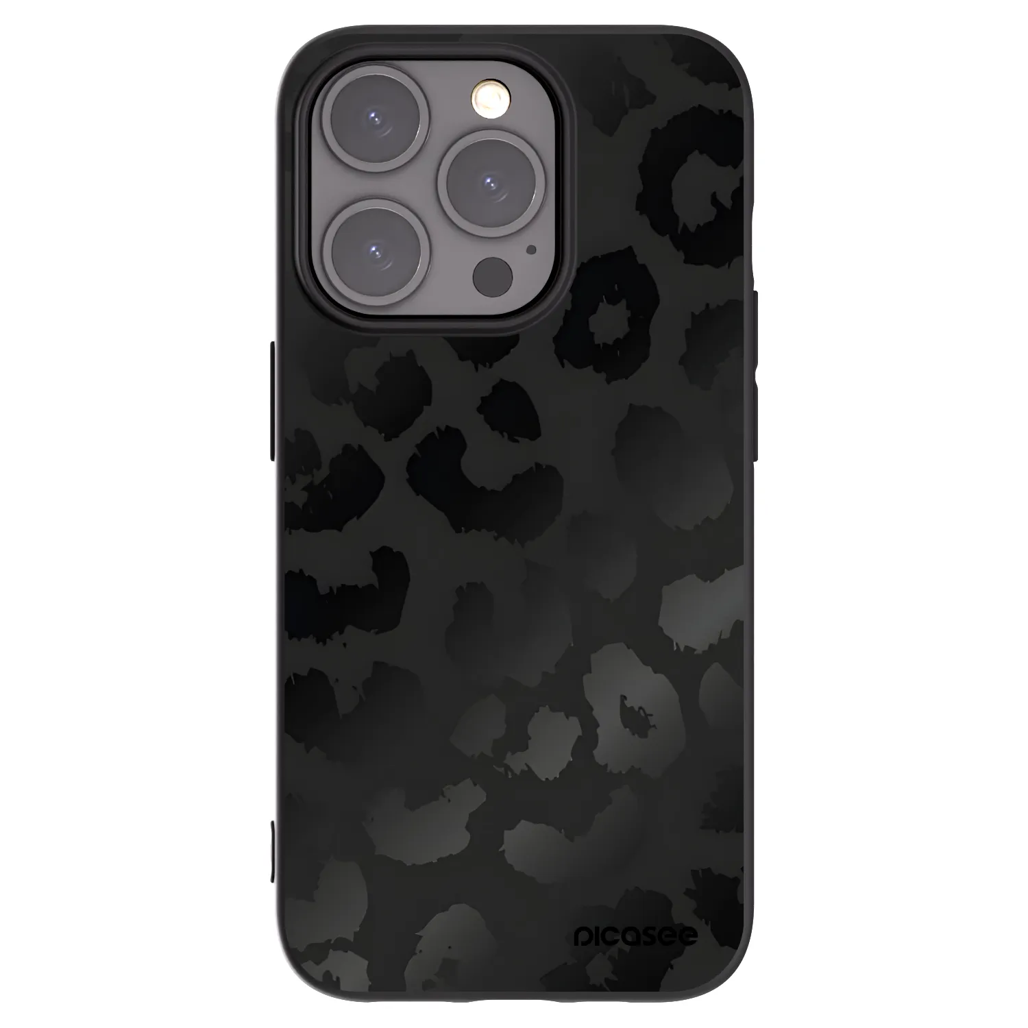 Picasee husă neagră din silicon pentru Apple iPhone 15 Pro - Midnight Leopard