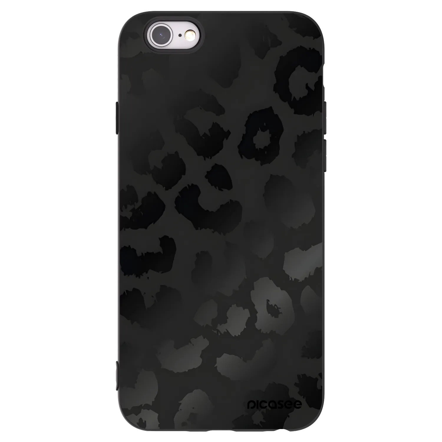 Picasee husă neagră din silicon pentru Apple iPhone 6/6S - Midnight Leopard