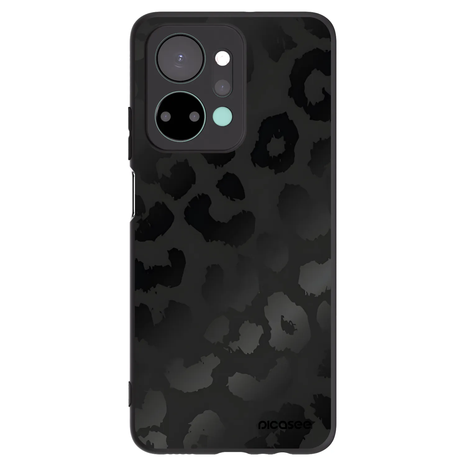 Picasee husă neagră din silicon pentru Honor X7a - Midnight Leopard