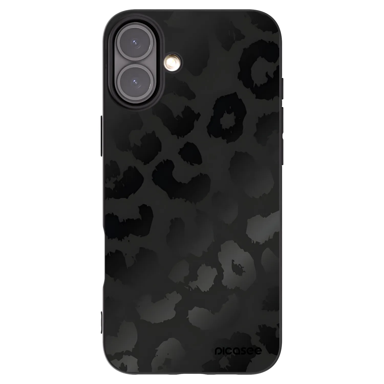 Picasee husă neagră din silicon pentru Apple iPhone 16 Plus - Midnight Leopard