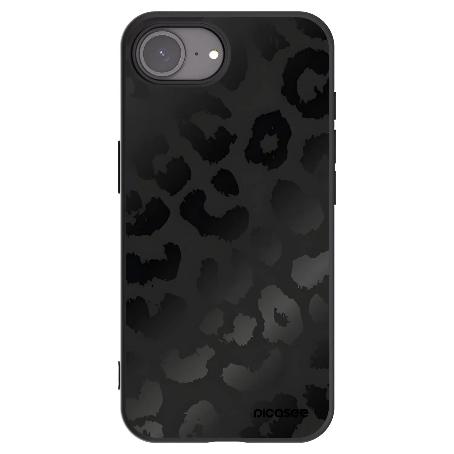 Picasee husă neagră din silicon pentru Apple iPhone 16e - Midnight Leopard