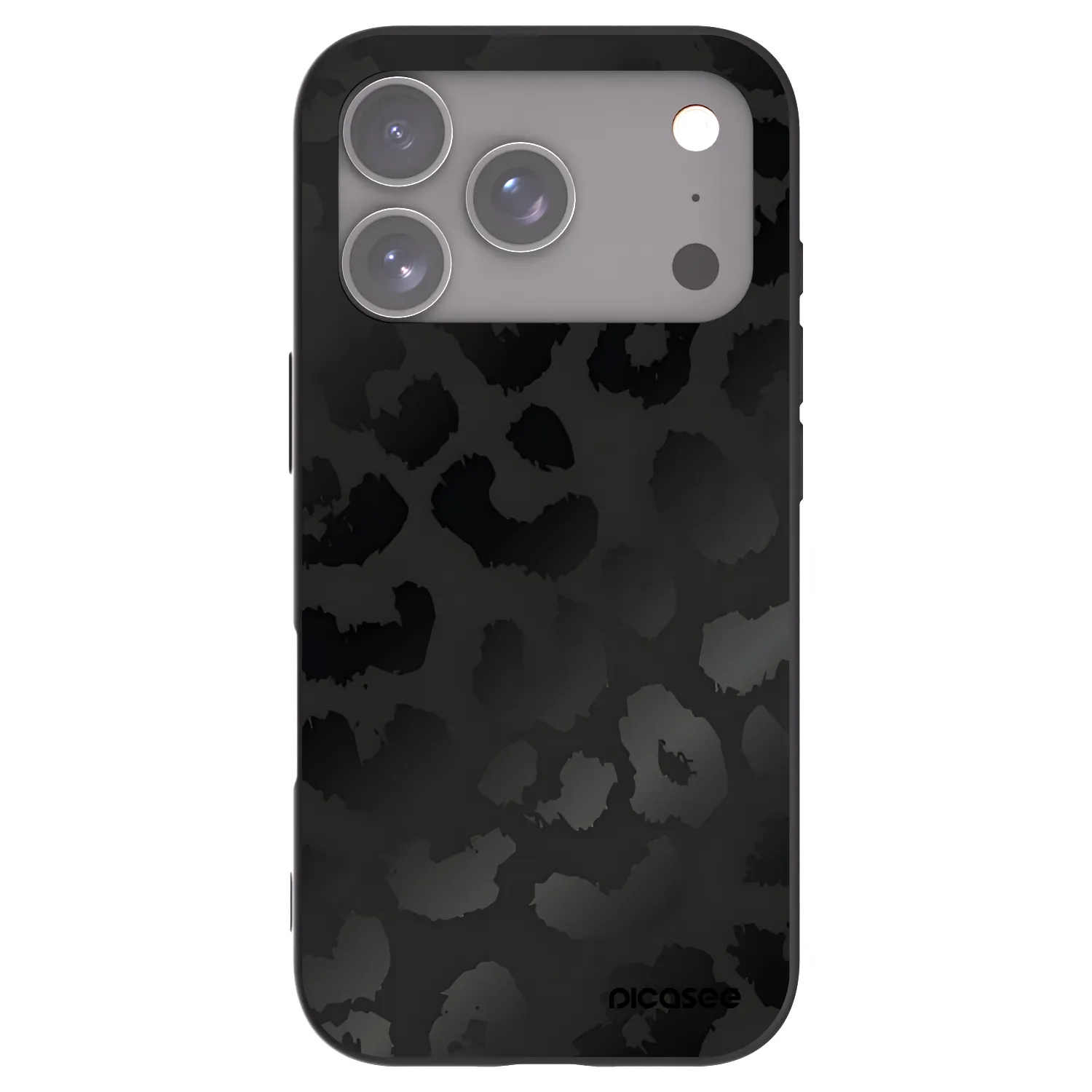 Picasee husă neagră din silicon pentru Apple iPhone 17 Pro - Midnight Leopard
