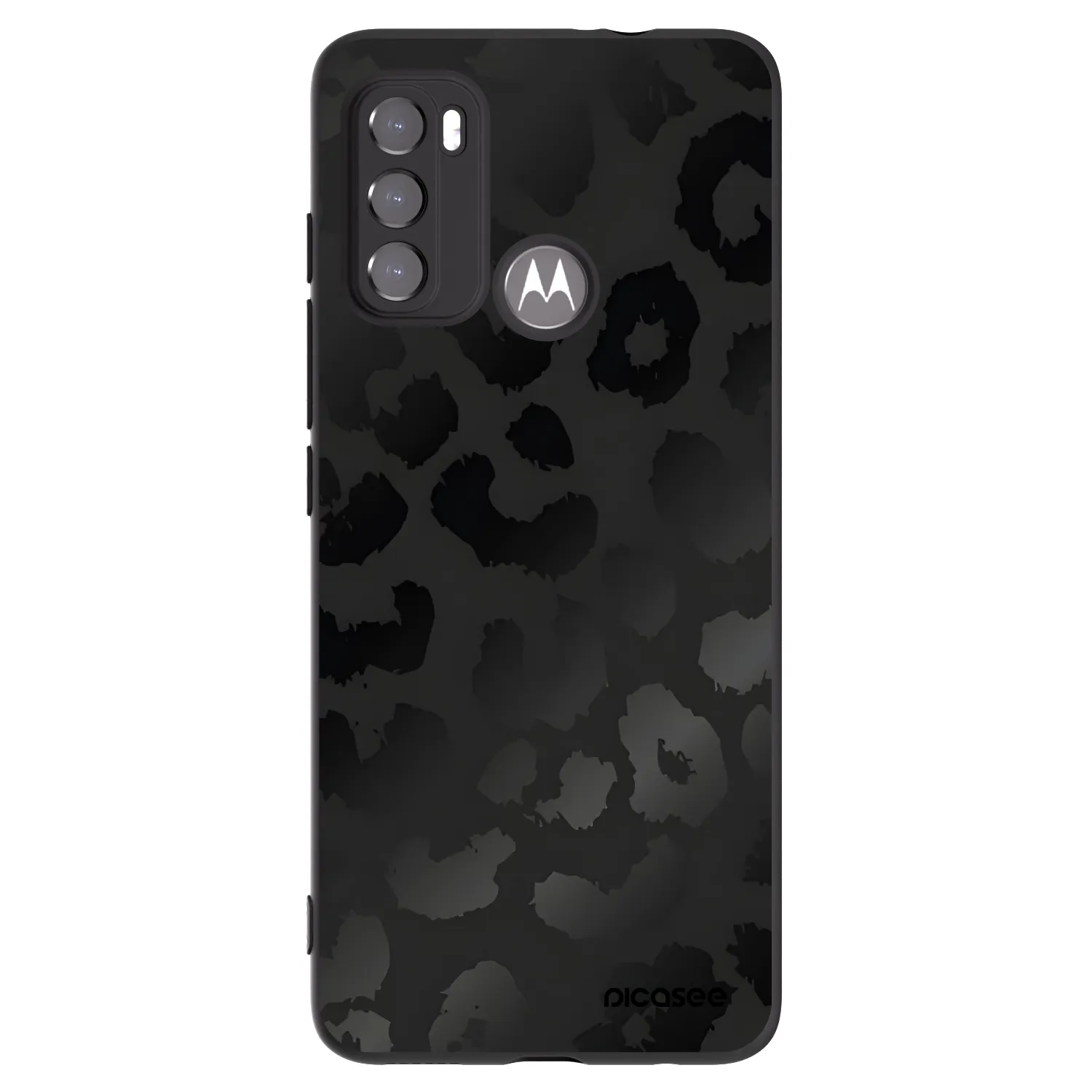 Picasee husă neagră din silicon pentru Motorola Edge 60 5G - Midnight Leopard