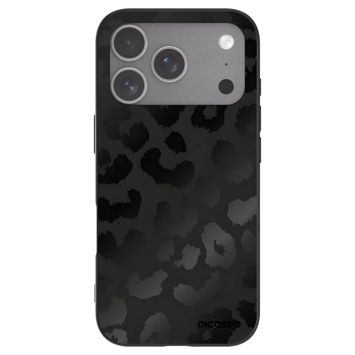Picasee husă neagră din silicon pentru Apple iPhone 18 Pro - Midnight Leopard