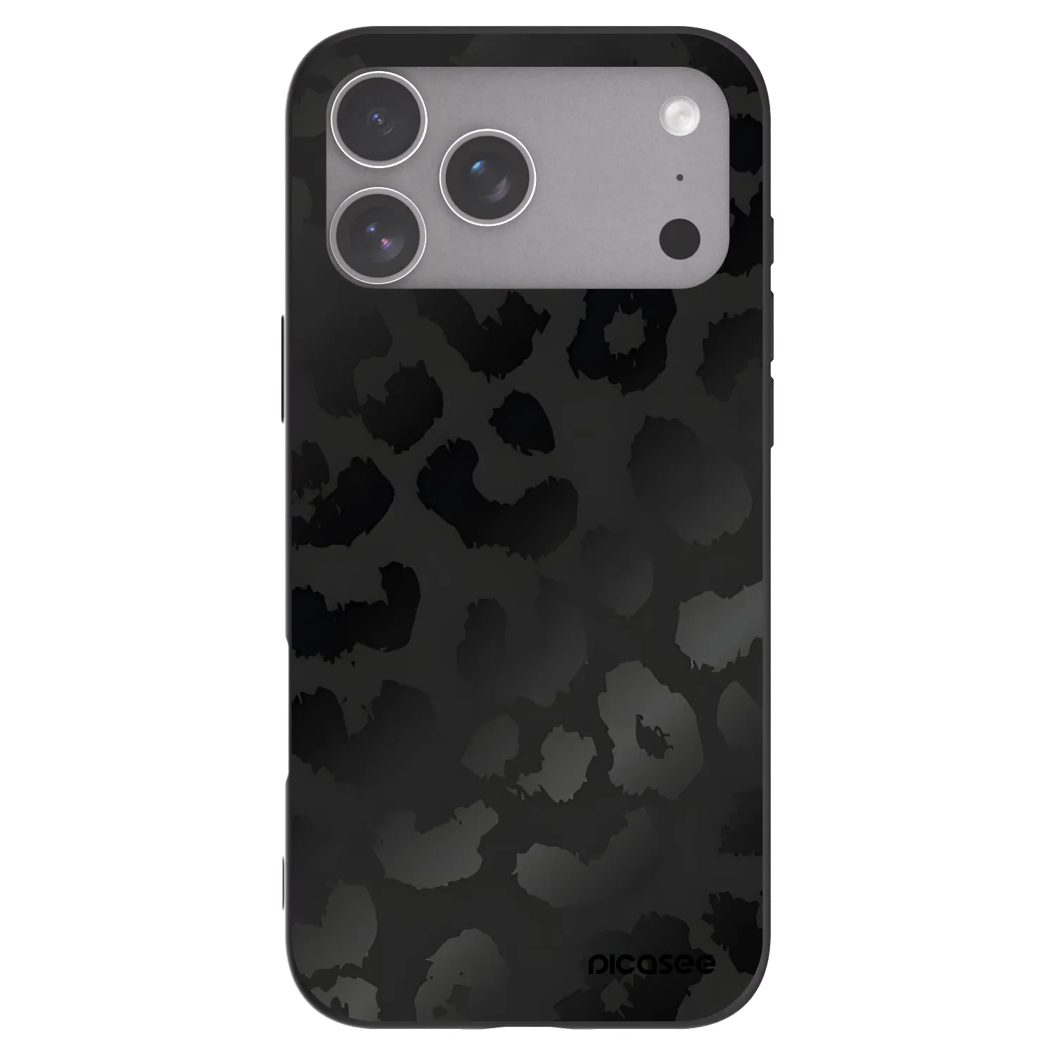 Picasee husă neagră din silicon pentru Apple iPhone 18 Pro Max - Midnight Leopard