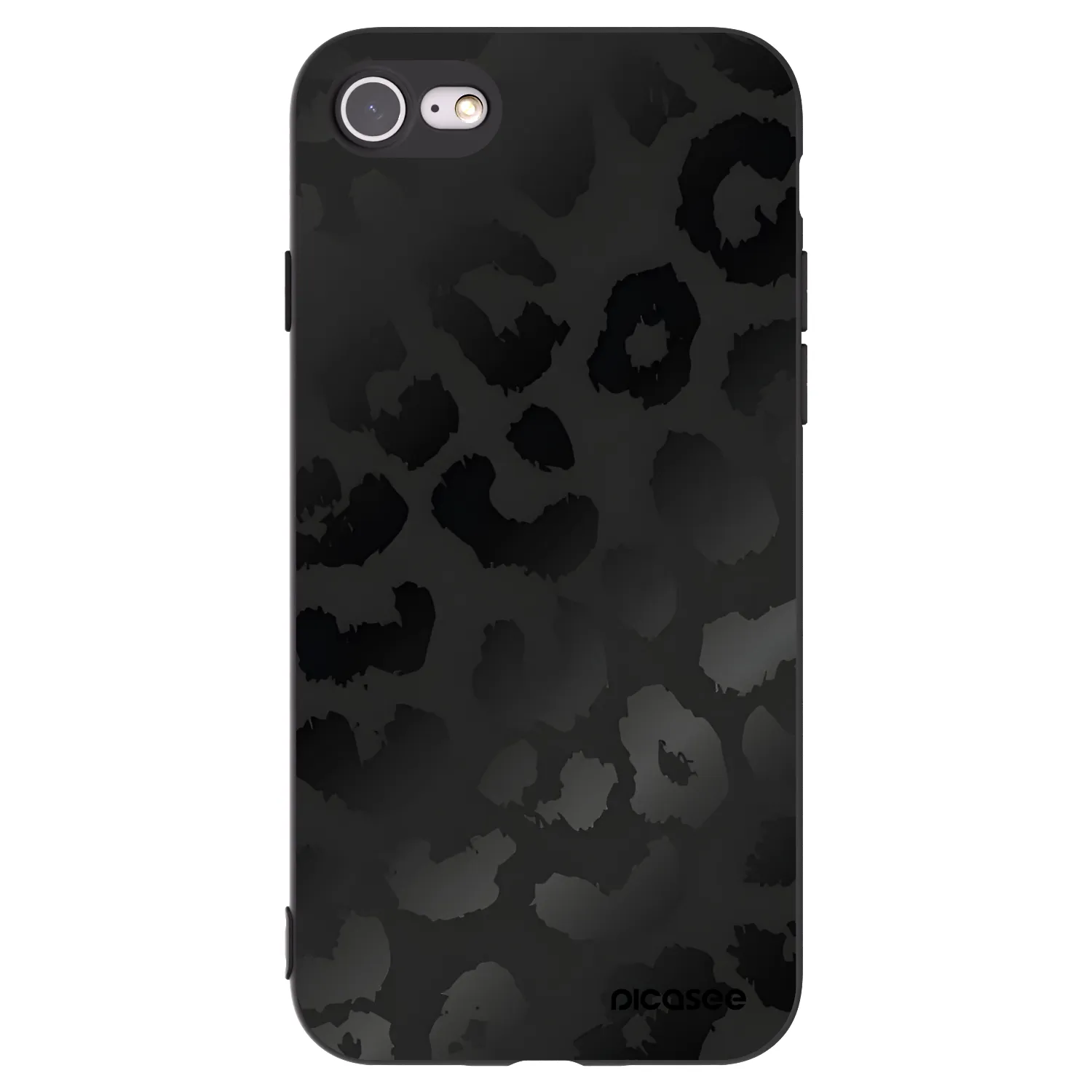 Picasee husă neagră din silicon pentru Apple iPhone SE 2020 - Midnight Leopard