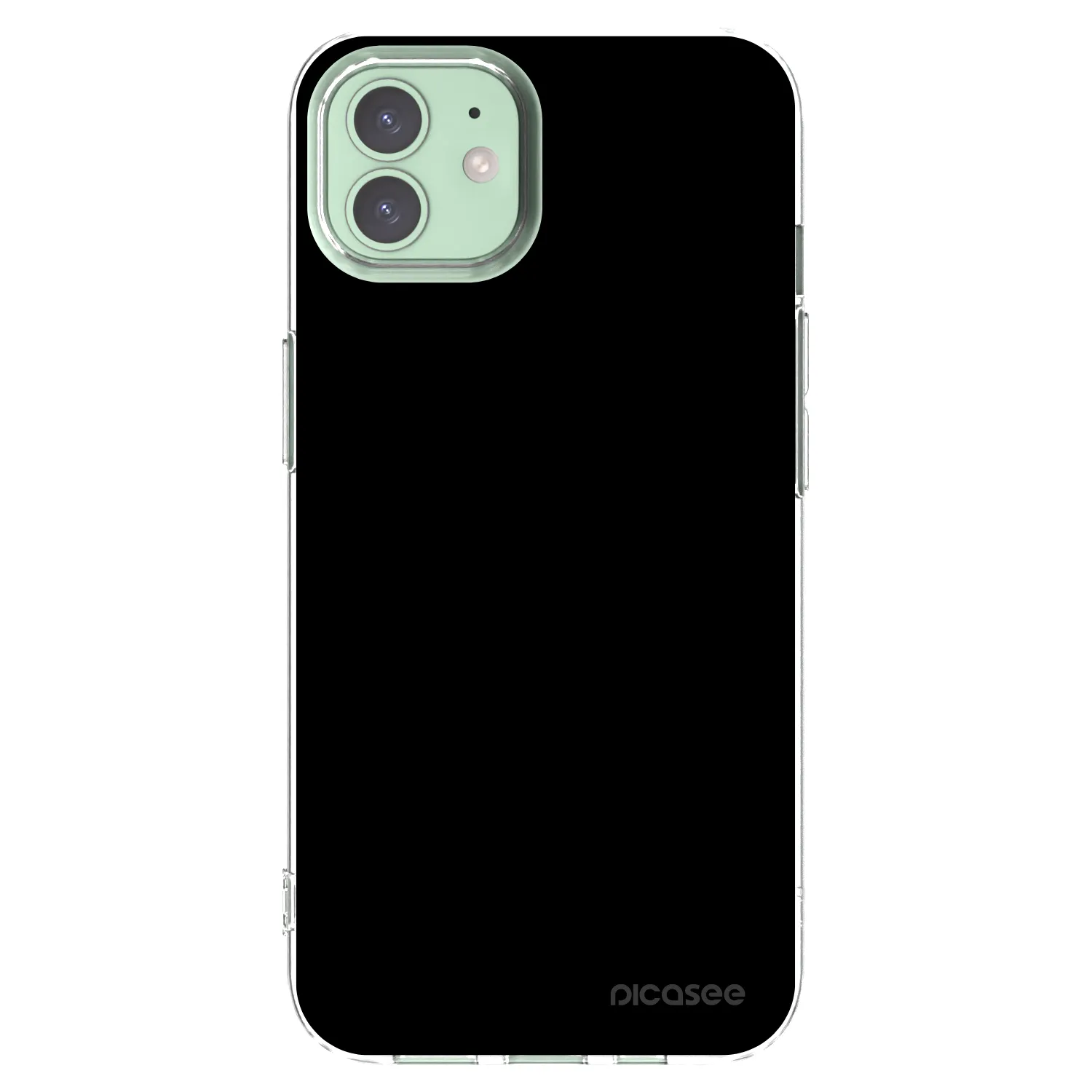 Picasee husă transparentă din silicon pentru Apple iPhone 12 - Black Bliss
