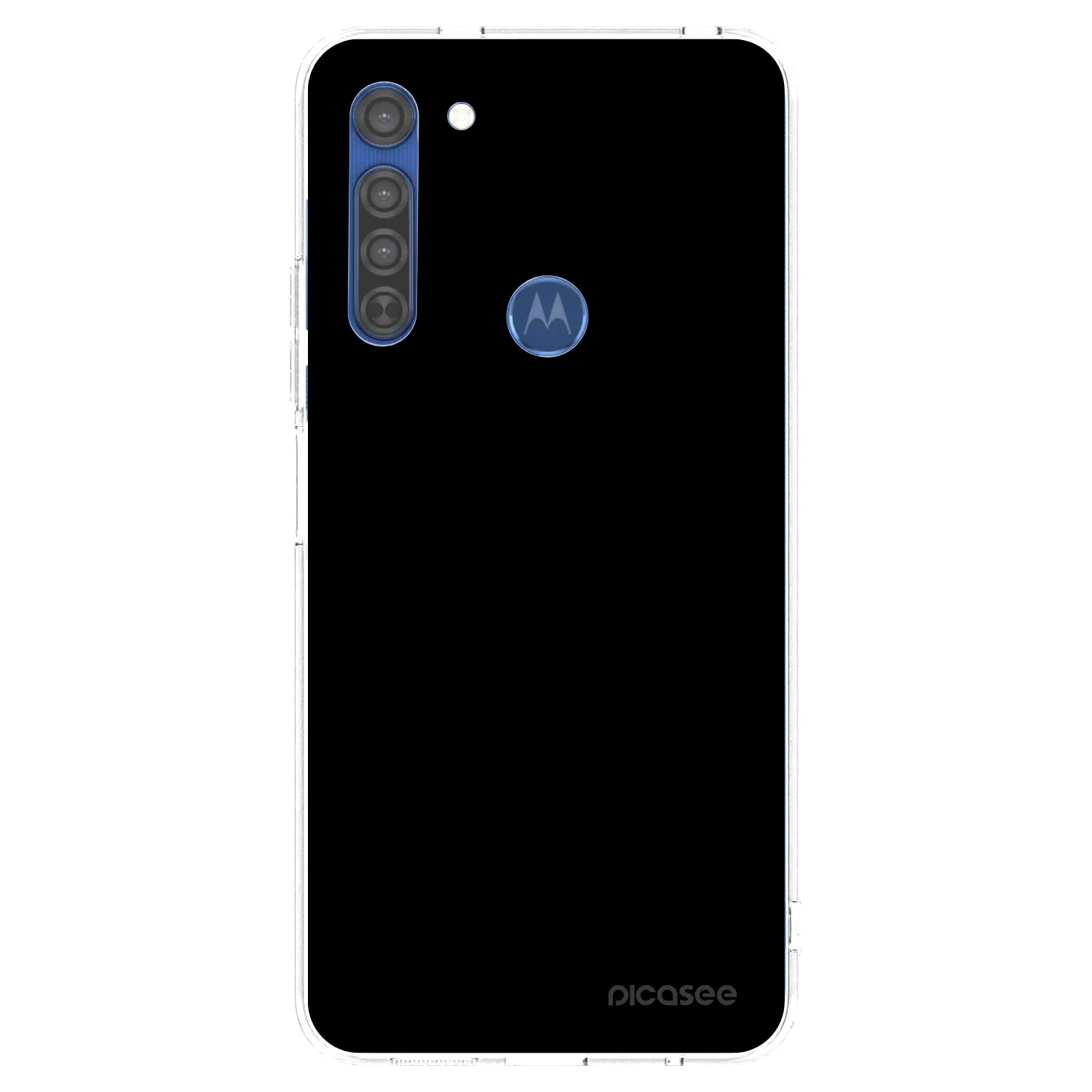 Picasee husă transparentă din silicon pentru Motorola Moto G8 - Black Bliss