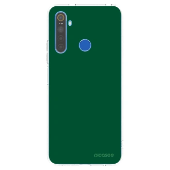 Picasee husă transparentă din silicon pentru Realme 5 - Green Gleam