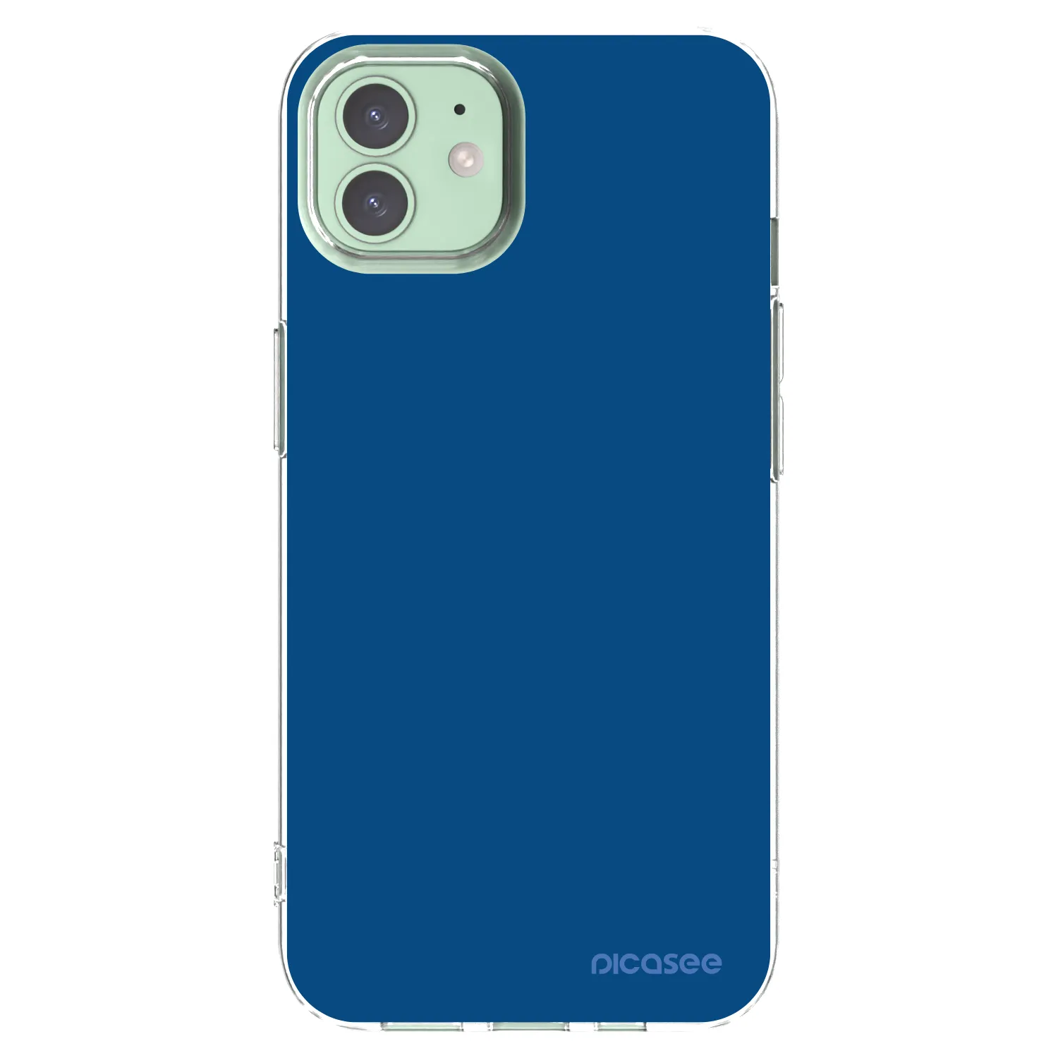 Picasee husă transparentă din silicon pentru Apple iPhone 12 - Navy Blue