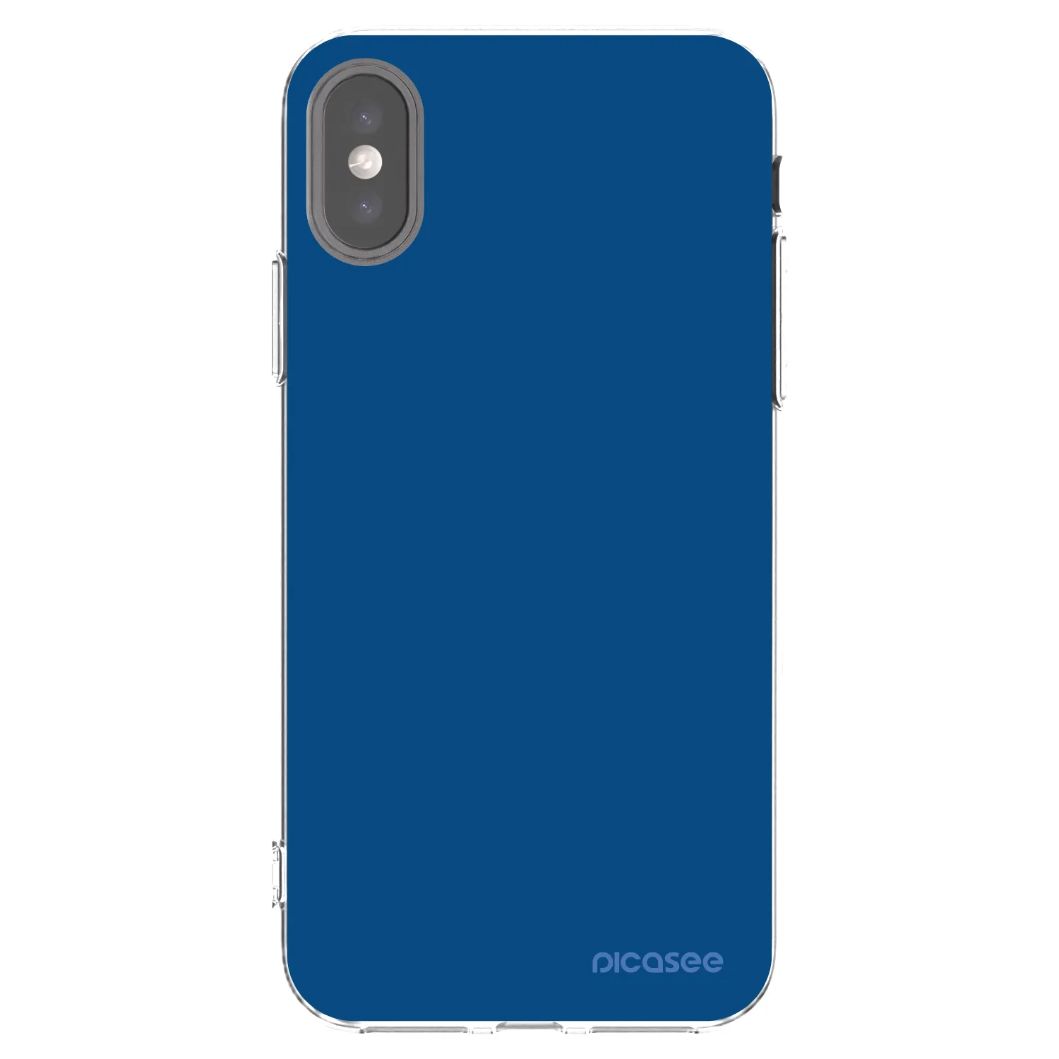 Picasee husă transparentă din silicon pentru Apple iPhone X/XS - Navy Blue