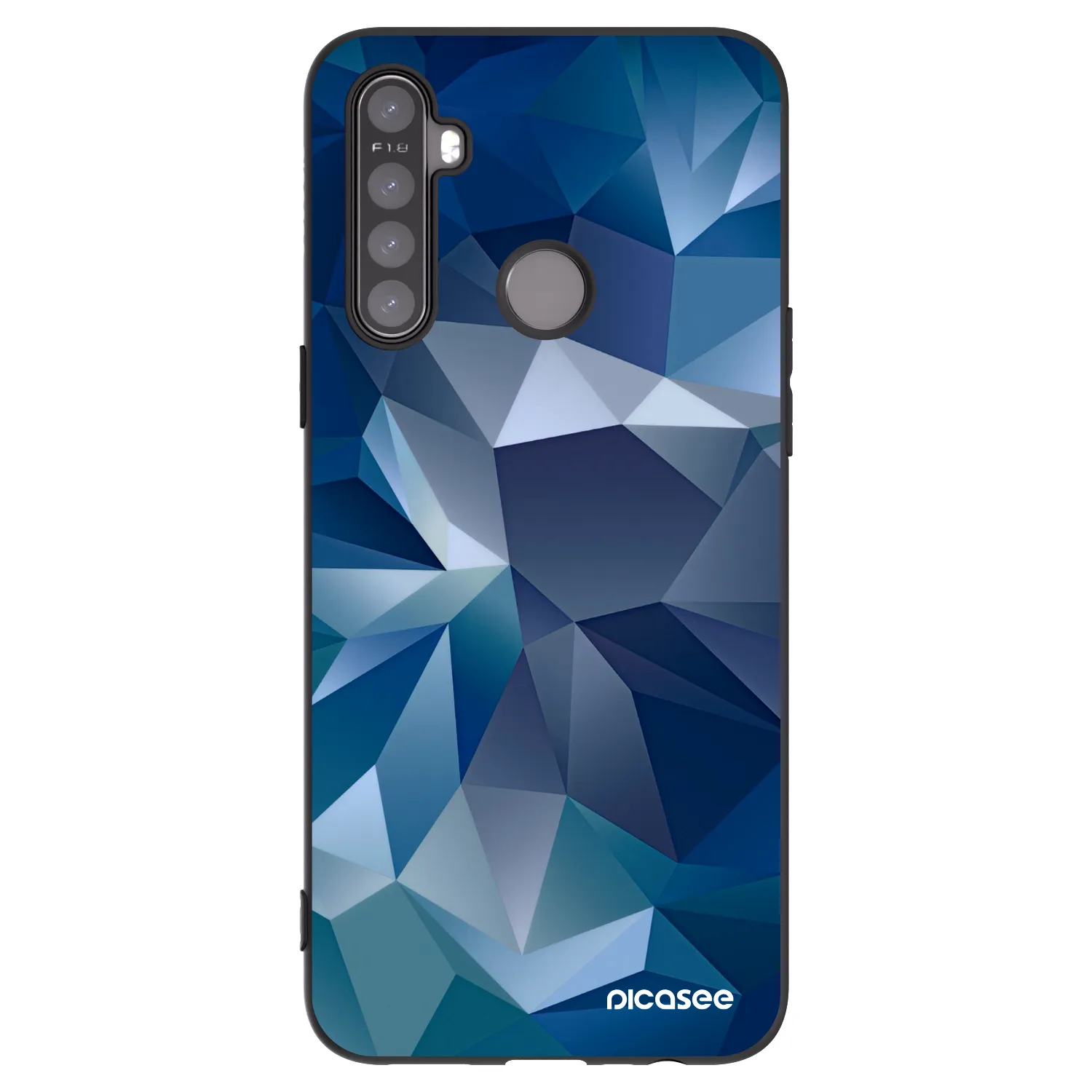 Picasee husă neagră din silicon pentru Realme 5 - Wallpaper
