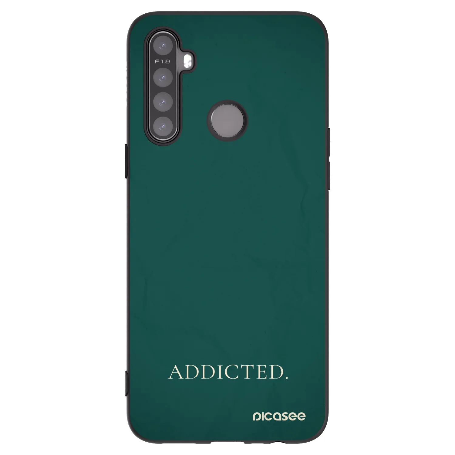 Picasee husă neagră din silicon pentru Realme 5 - Addicted