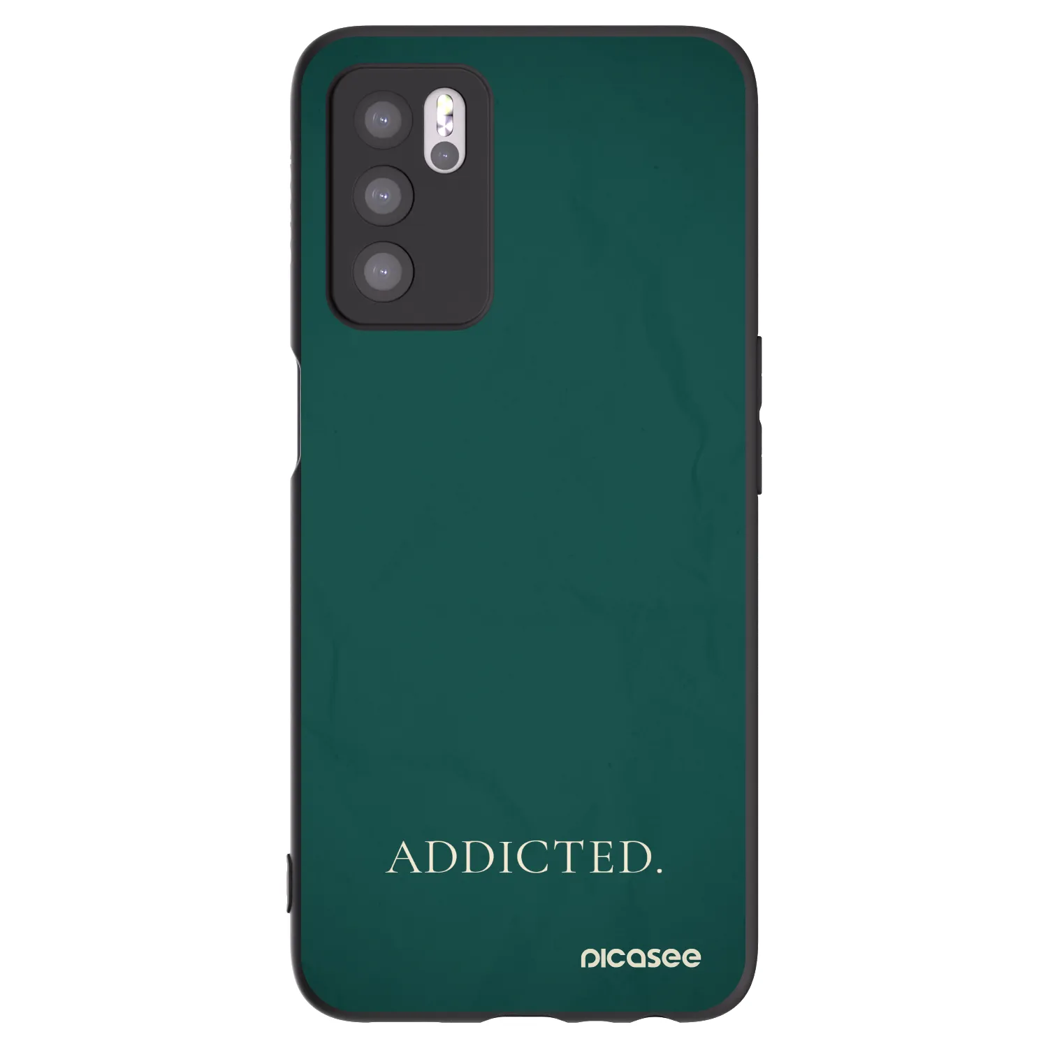 Picasee husă neagră din silicon pentru OPPO A16s - Addicted