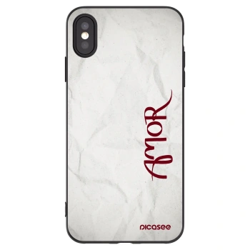 Picasee husă neagră din silicon pentru Apple iPhone XS Max - Amor