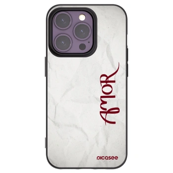 Picasee husă neagră din silicon pentru Apple iPhone 14 Pro - Amor