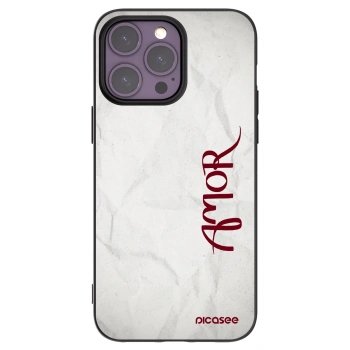Picasee husă neagră din silicon pentru Apple iPhone 14 Pro Max - Amor