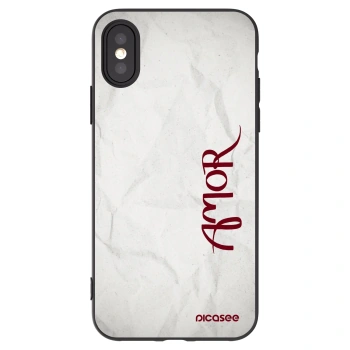 Picasee husă neagră din silicon pentru Apple iPhone X/XS - Amor