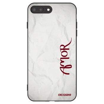 Picasee husă neagră din silicon pentru Apple iPhone 7 Plus - Amor