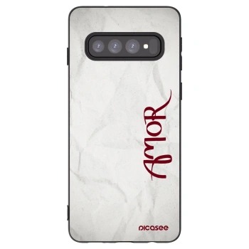 Picasee husă neagră din silicon pentru Samsung Galaxy S10 G973 - Amor