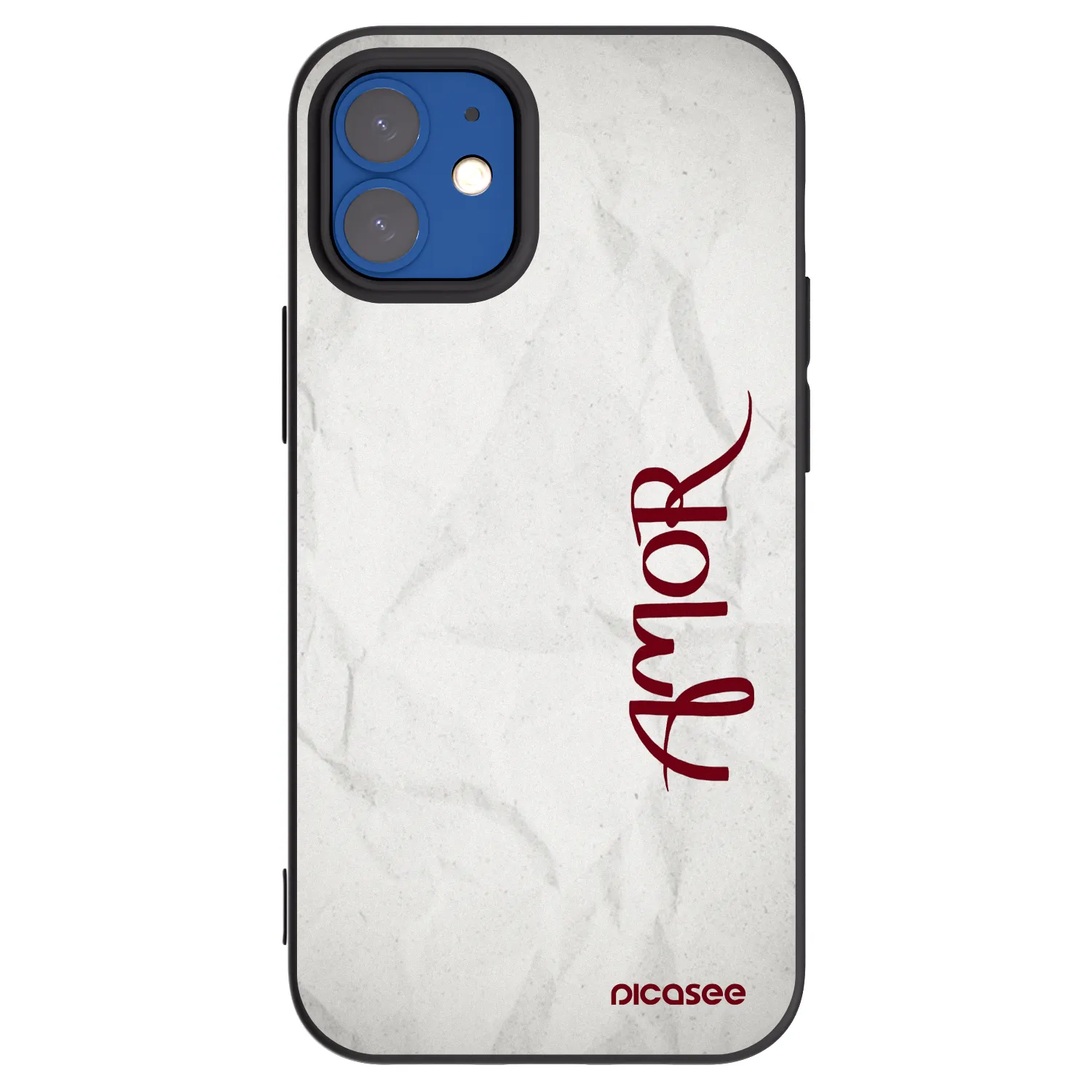 Picasee husă neagră din silicon pentru Apple iPhone 12 mini - Amor