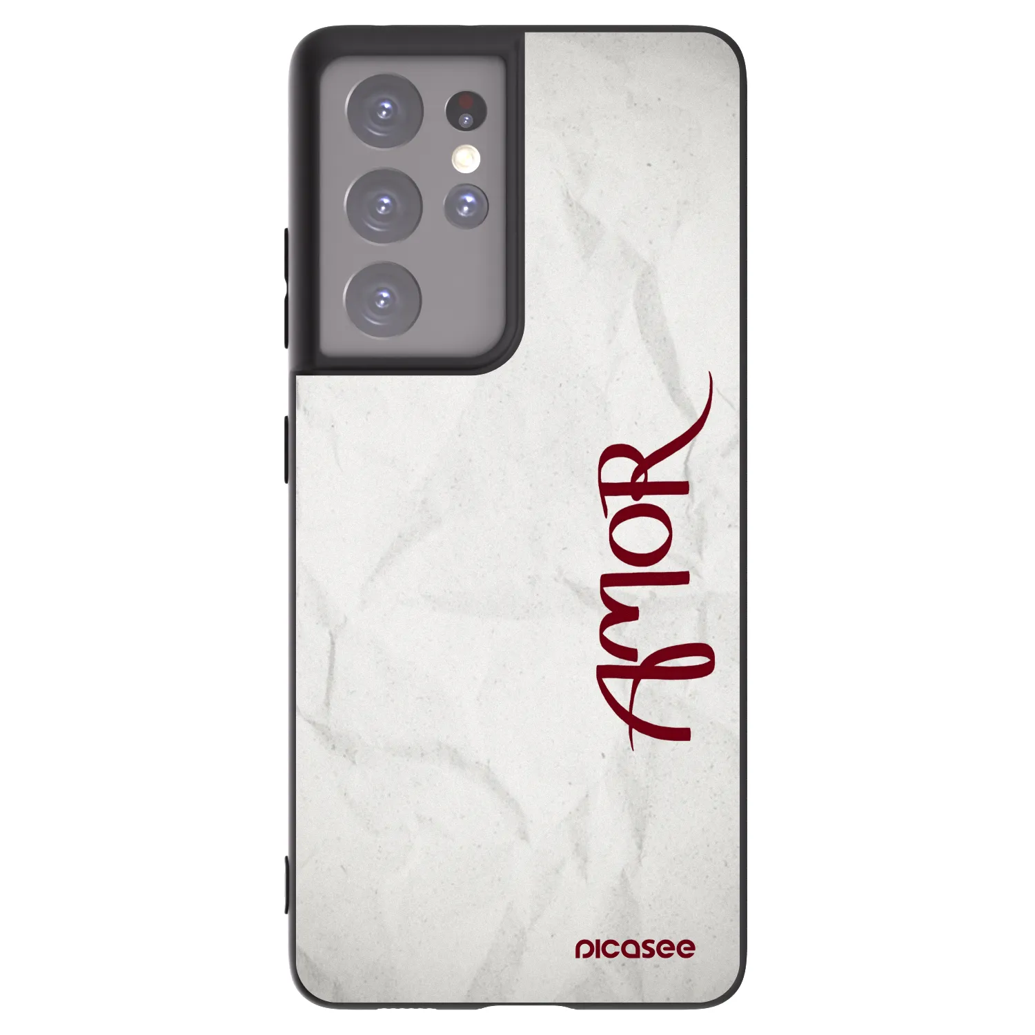 Picasee husă neagră din silicon pentru Samsung Galaxy S21 Ultra 5G G998B - Amor