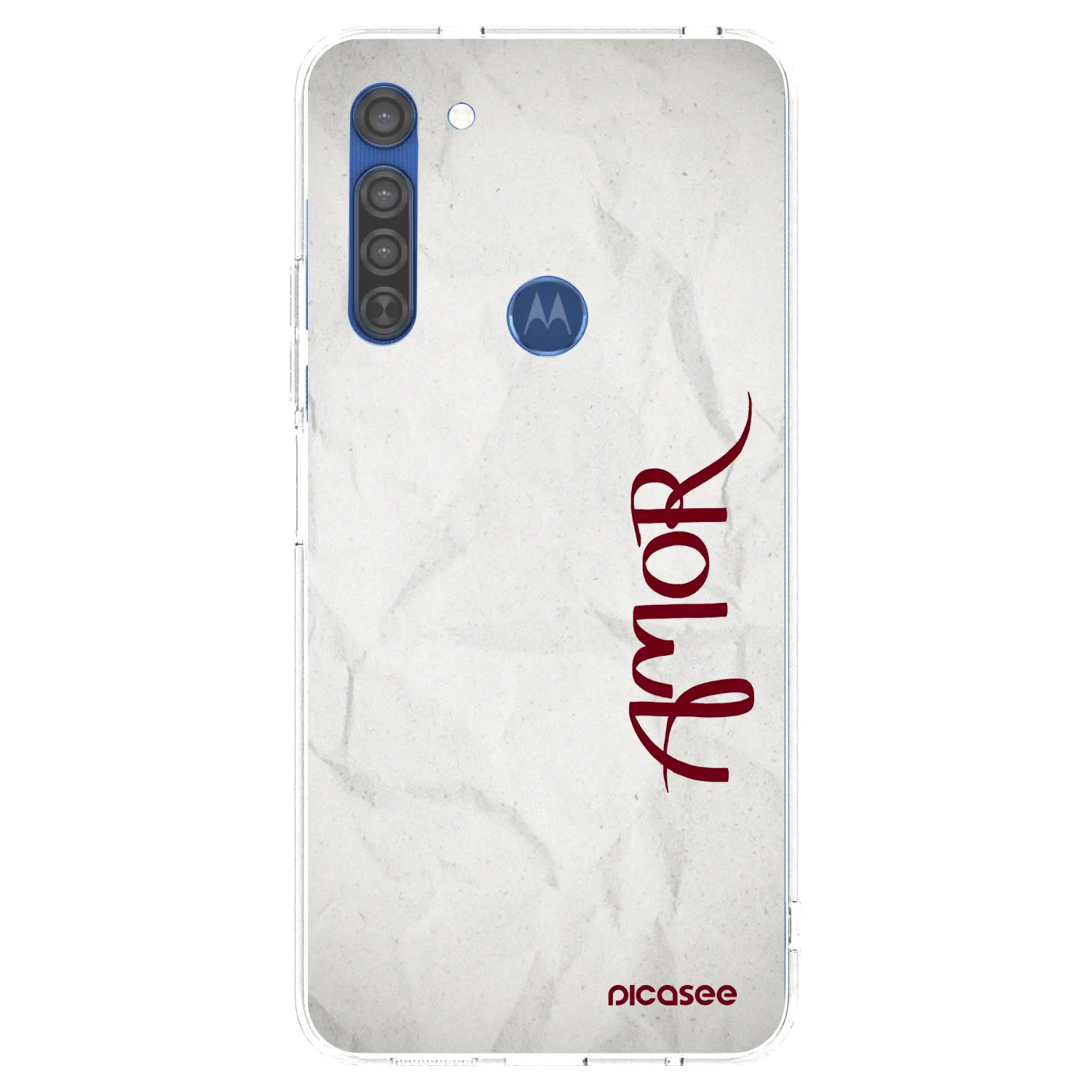 Picasee husă transparentă din silicon pentru Motorola Moto G8 - Amor