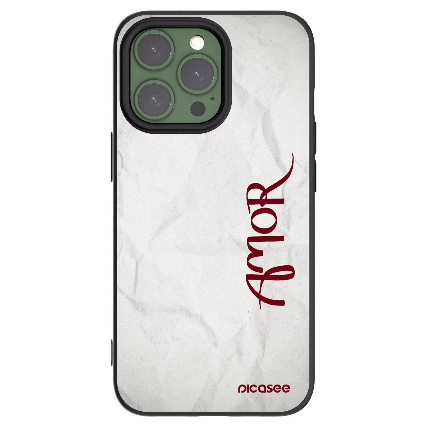 Picasee husă neagră din silicon pentru Apple iPhone 13 Pro - Amor