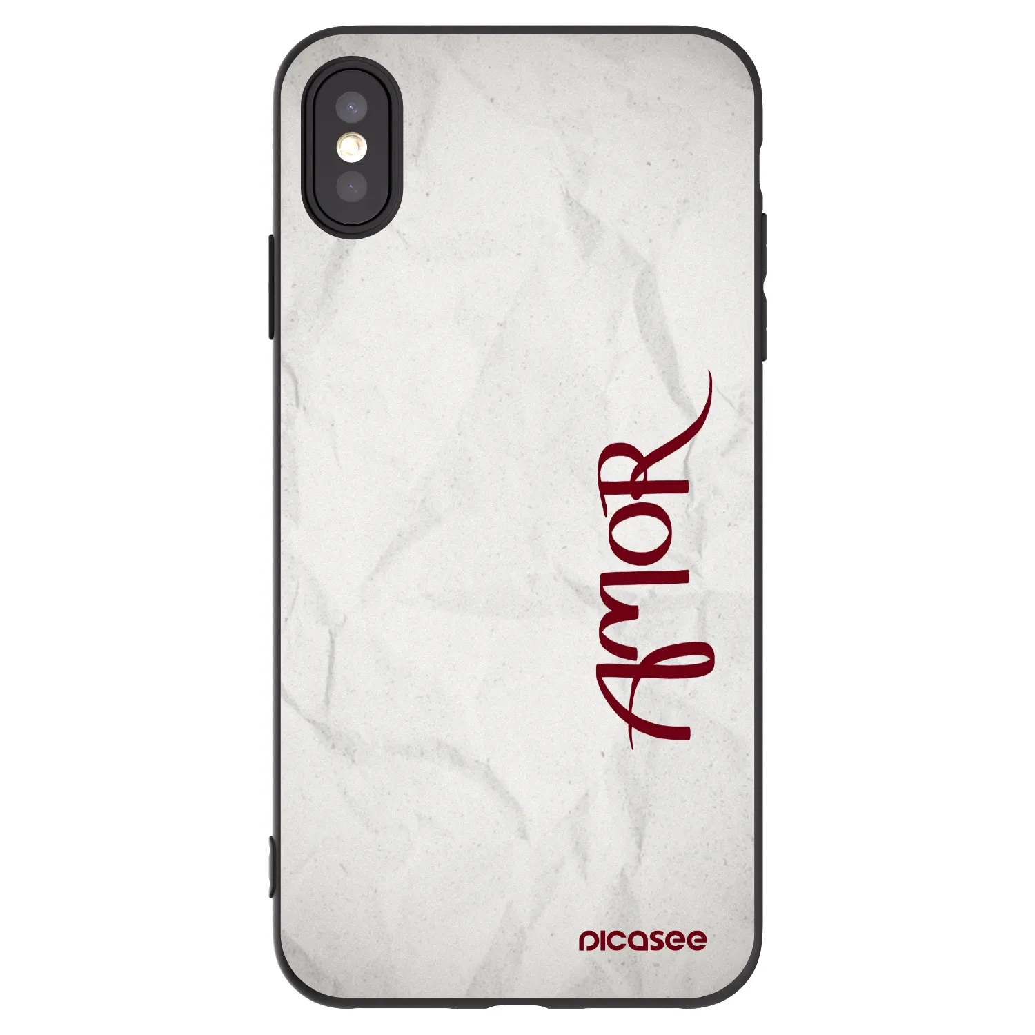 Picasee husă neagră din silicon pentru Apple iPhone XS Max - Amor