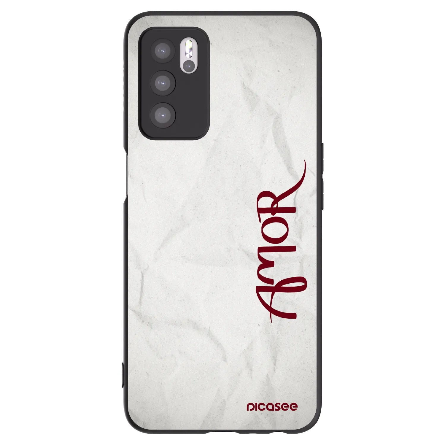 Picasee husă neagră din silicon pentru OPPO A16s - Amor