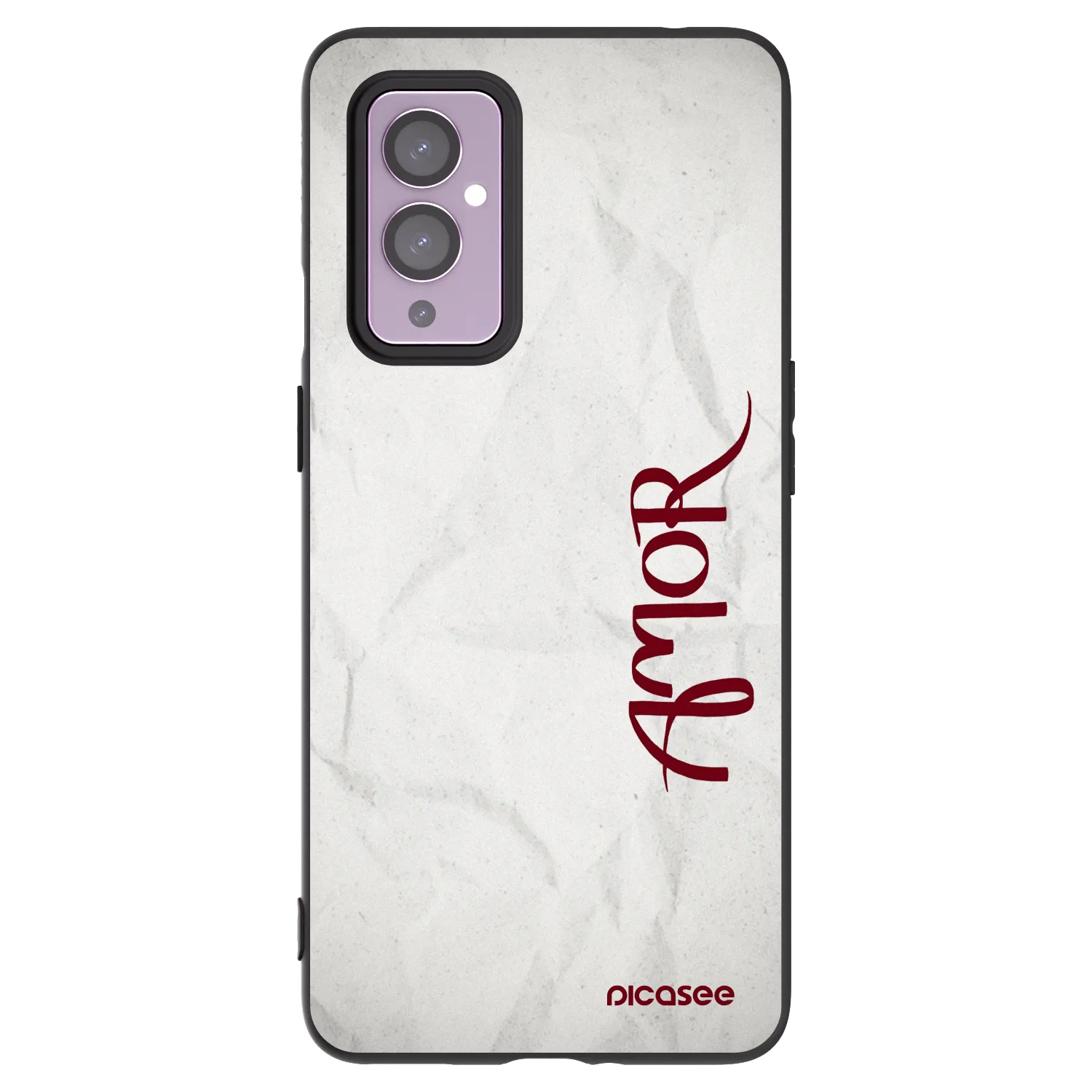 Picasee husă neagră din silicon pentru OnePlus 9 - Amor