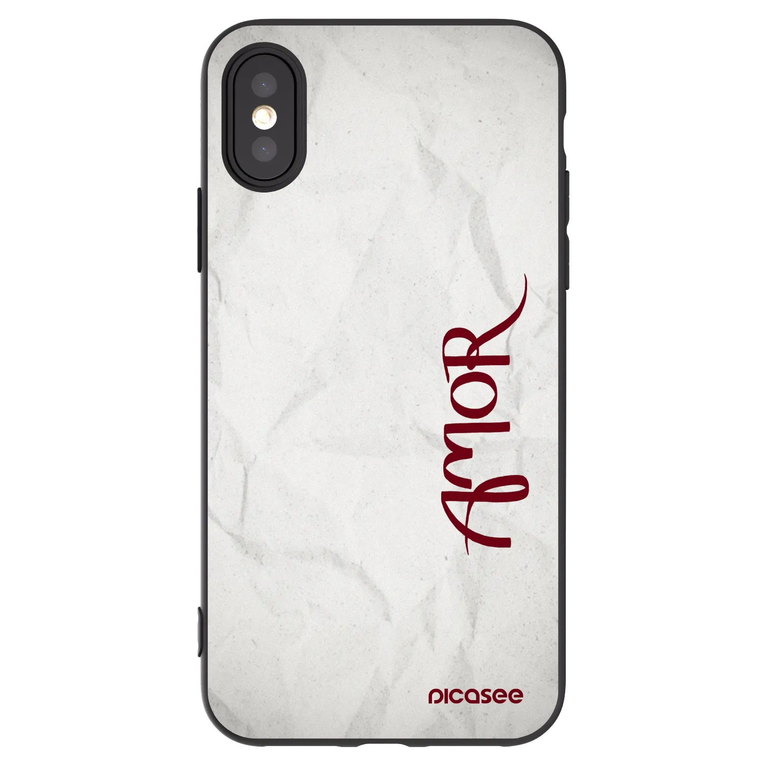 Picasee husă neagră din silicon pentru Apple iPhone X/XS - Amor