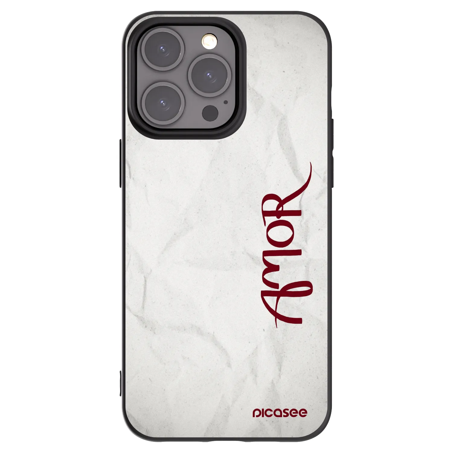 Picasee husă neagră din silicon pentru Apple iPhone 15 Pro Max - Amor