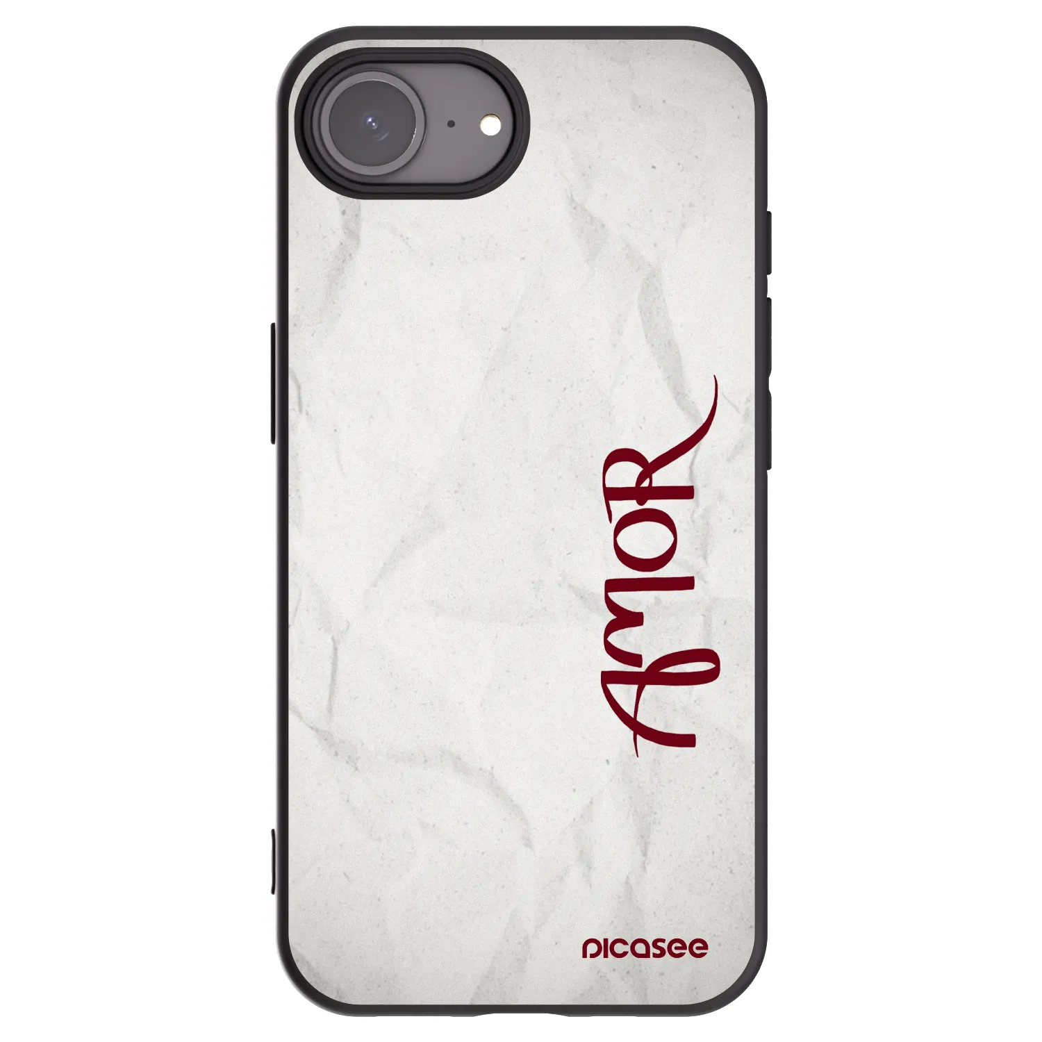 Picasee husă neagră din silicon pentru Apple iPhone 16e - Amor