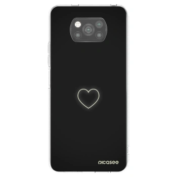 Picasee husă neagră din silicon pentru Xiaomi Poco X3 - Heart