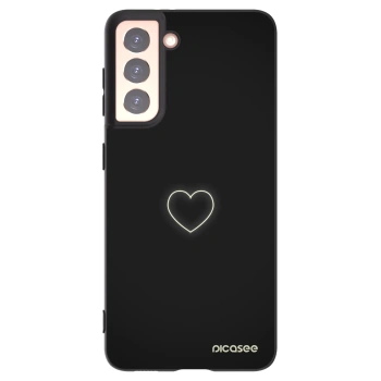 Picasee husă neagră din silicon pentru Samsung Galaxy S21 5G G991B - Heart