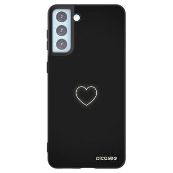 Picasee husă neagră din silicon pentru Samsung Galaxy S21+ 5G G996F - Heart