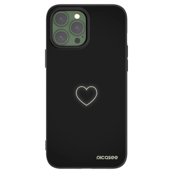 Picasee husă neagră din silicon pentru Apple iPhone 13 Pro Max - Heart