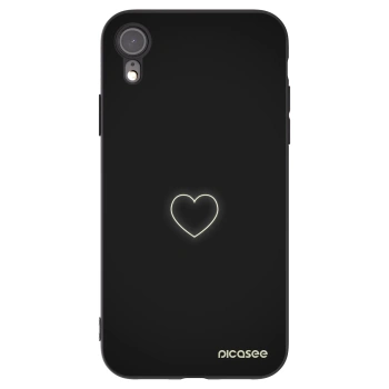 Picasee husă neagră din silicon pentru Apple iPhone XR - Heart