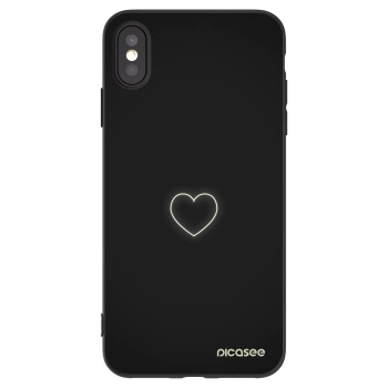 Picasee husă neagră din silicon pentru Apple iPhone XS Max - Heart