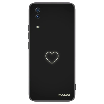 Picasee husă neagră din silicon pentru Vivo Y11s - Heart