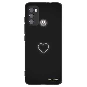 Picasee husă neagră din silicon pentru Motorola Moto G60 - Heart