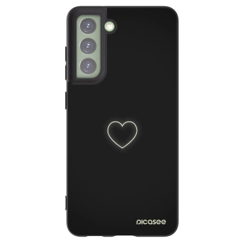 Picasee husă neagră din silicon pentru Samsung Galaxy S21 FE 5G - Heart