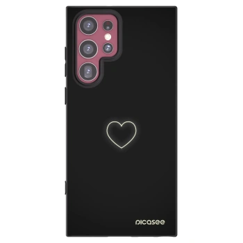 Picasee husă neagră din silicon pentru Samsung Galaxy S22 Ultra 5G - Heart