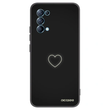 Picasee husă neagră din silicon pentru OPPO A16s - Heart