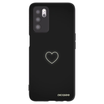 Picasee husă neagră din silicon pentru OPPO A16s - Heart