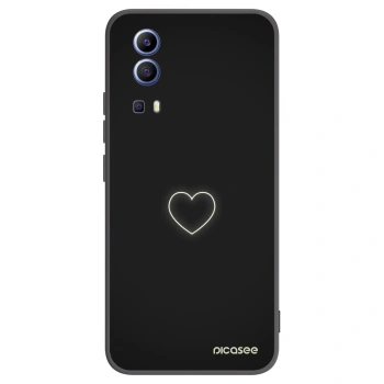Picasee husă neagră din silicon pentru Vivo Y52 5G - Heart