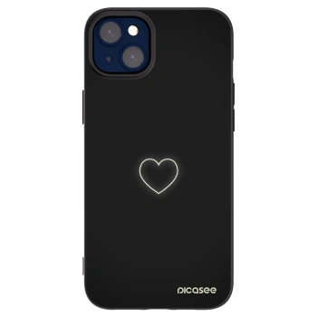 Picasee husă neagră din silicon pentru Apple iPhone 14 Plus - Heart